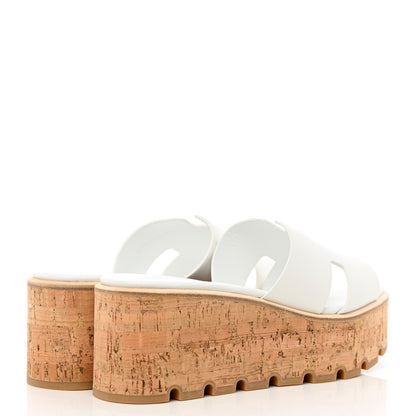 Hermes Calfskin Cork Eze 30 Sandals 38 White 4 of 8