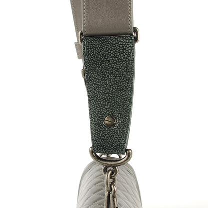 Chanel Lambskin Quilted Medium Boy Flap w Stingray Strap Silver 9 of 9