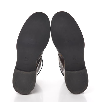 Louis Vuitton Calfskin Monogram Wonderland Flat Ranger Boots 39 Black 5 of 7