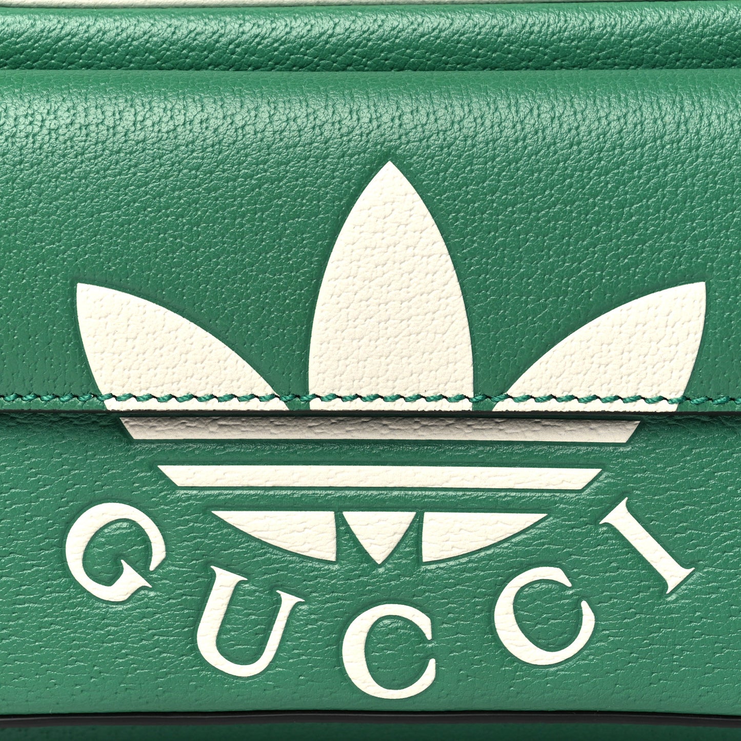 X ADIDAS Textured Dollar Calfskin Belt Bag Green