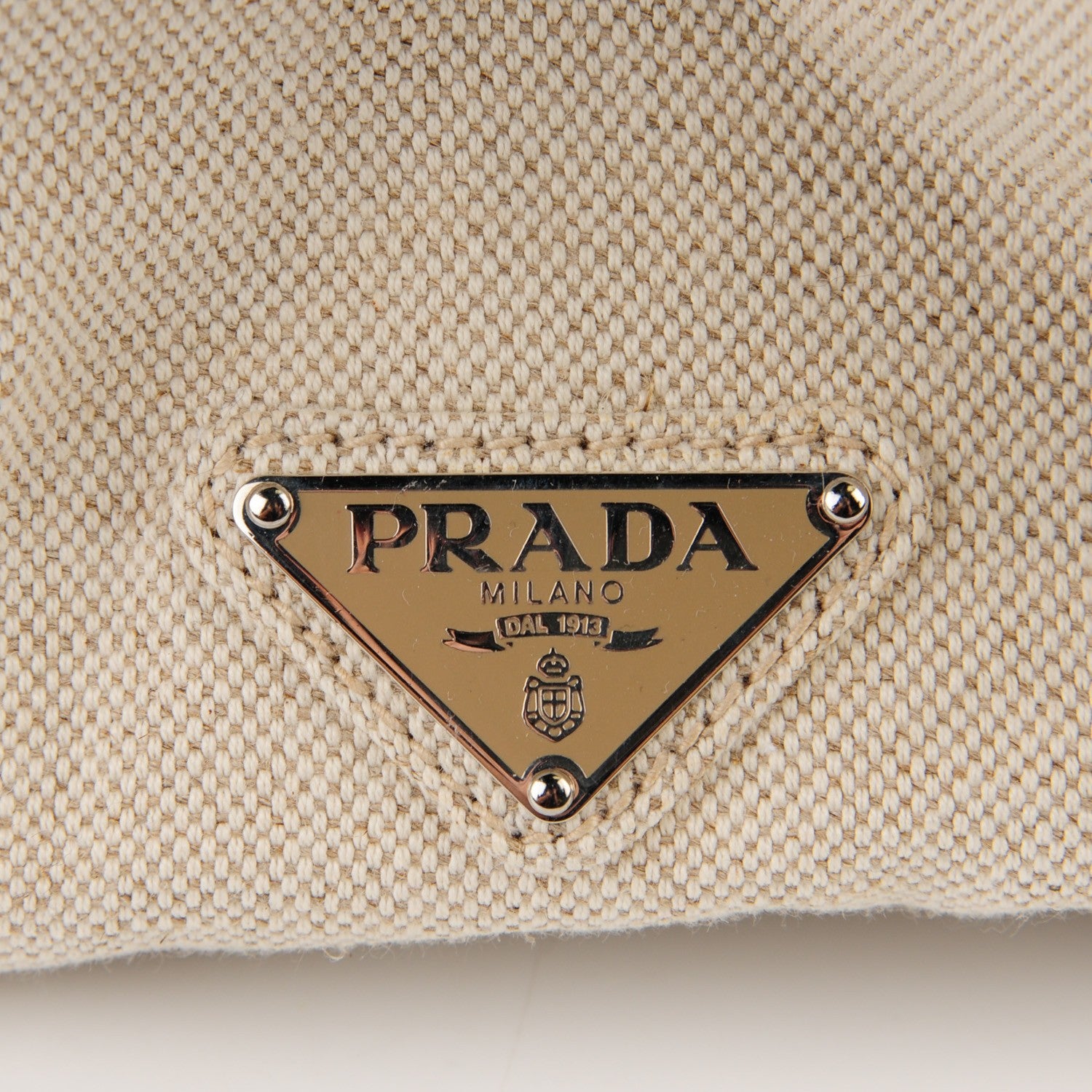 Prada Canvas Canapa Flower Pattern Tote Beige 2 of 10