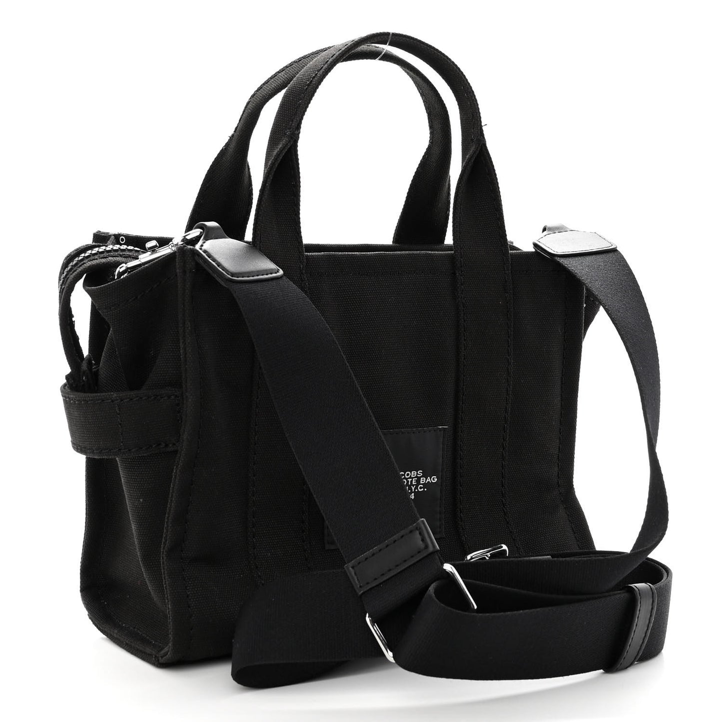 Cotton Canvas Mini The Traveler Tote Bag Black