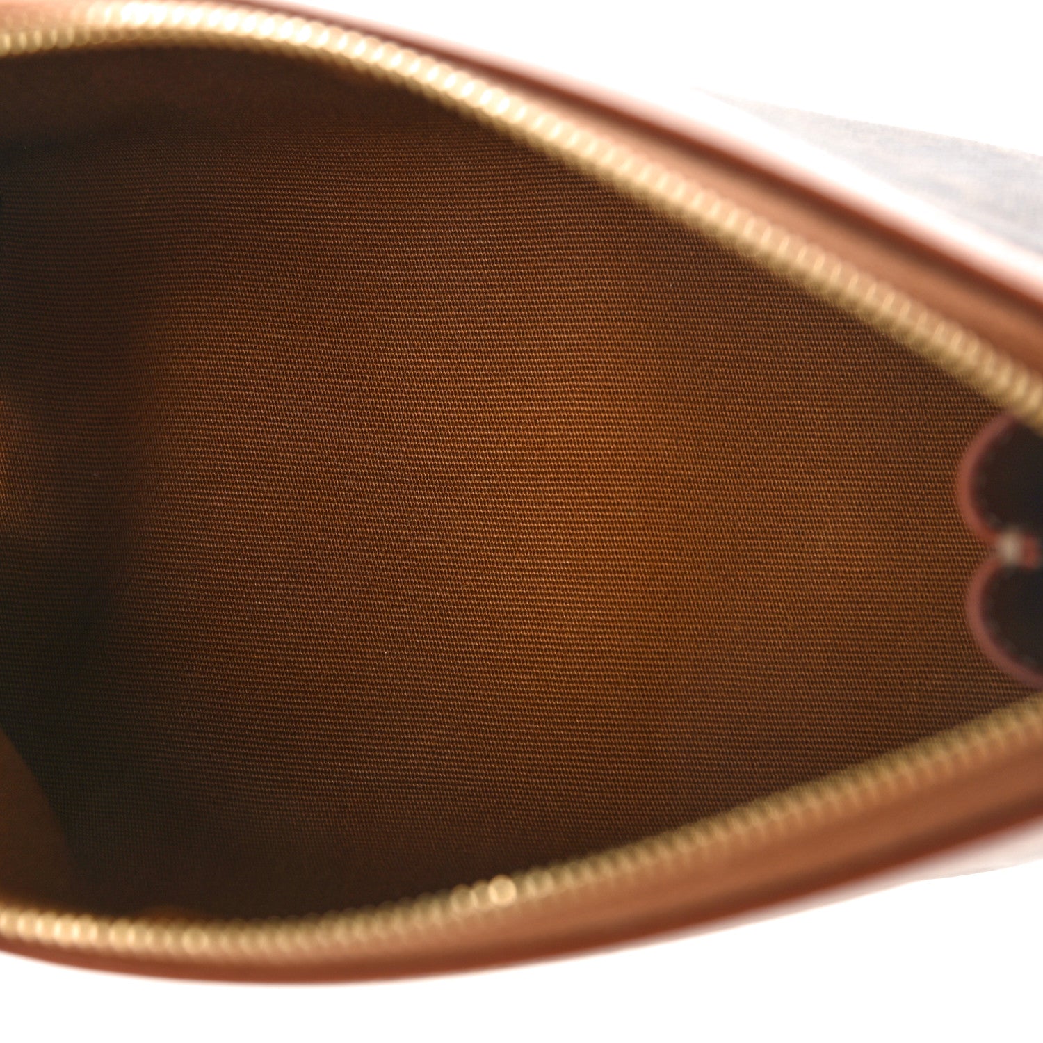 Celine Triomphe Canvas Calfskin Small Cosmetic Pouch Tan 5 of 7