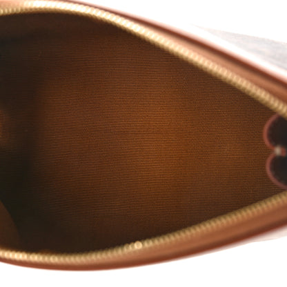 Celine Triomphe Canvas Calfskin Small Cosmetic Pouch Tan 5 of 7