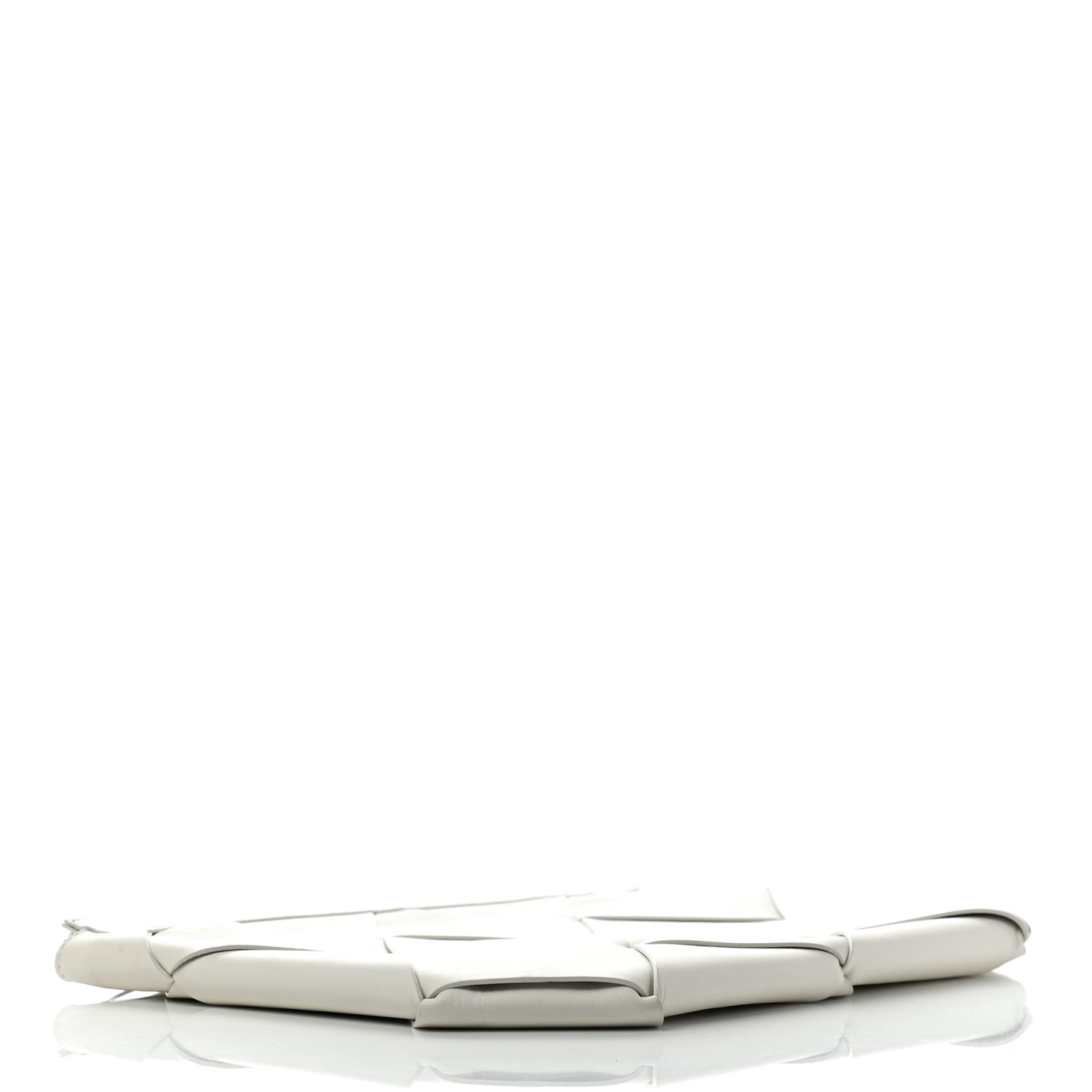 Nappa Maxi Intreccio Woven Pouch Clutch White