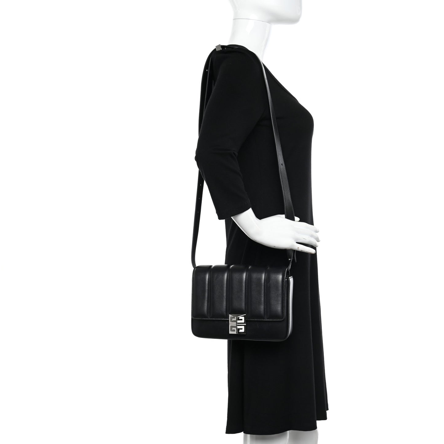 Lambskin 4G Medium Padded Crossbody Bag Black