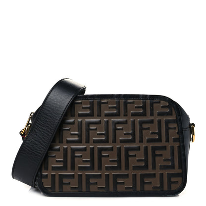 Fendi Vitello Century F is Fendi Bi-Color FF 1974 Embossed Camera Case Maya Black 1 of 11