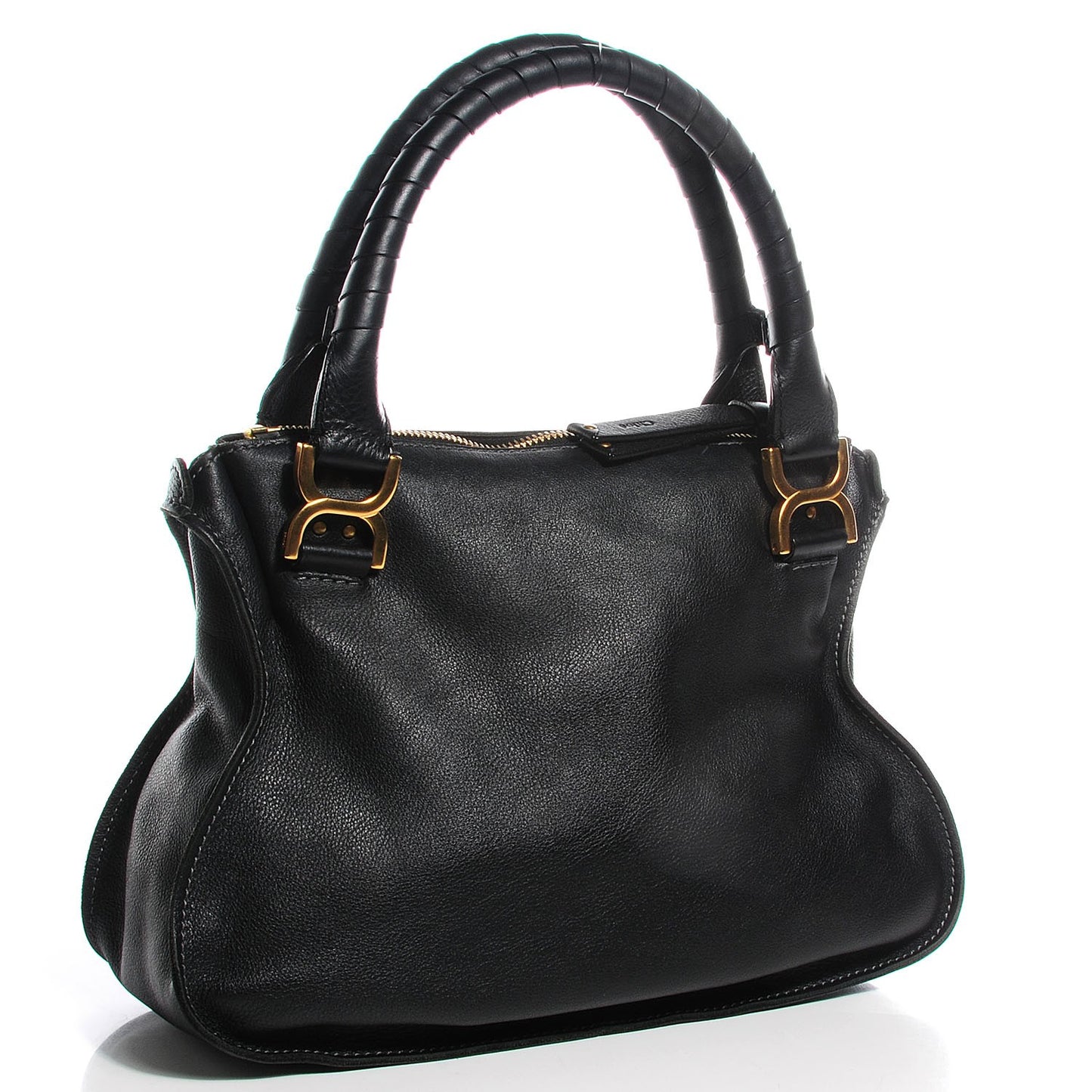 Calfskin Medium Marcie Satchel Black