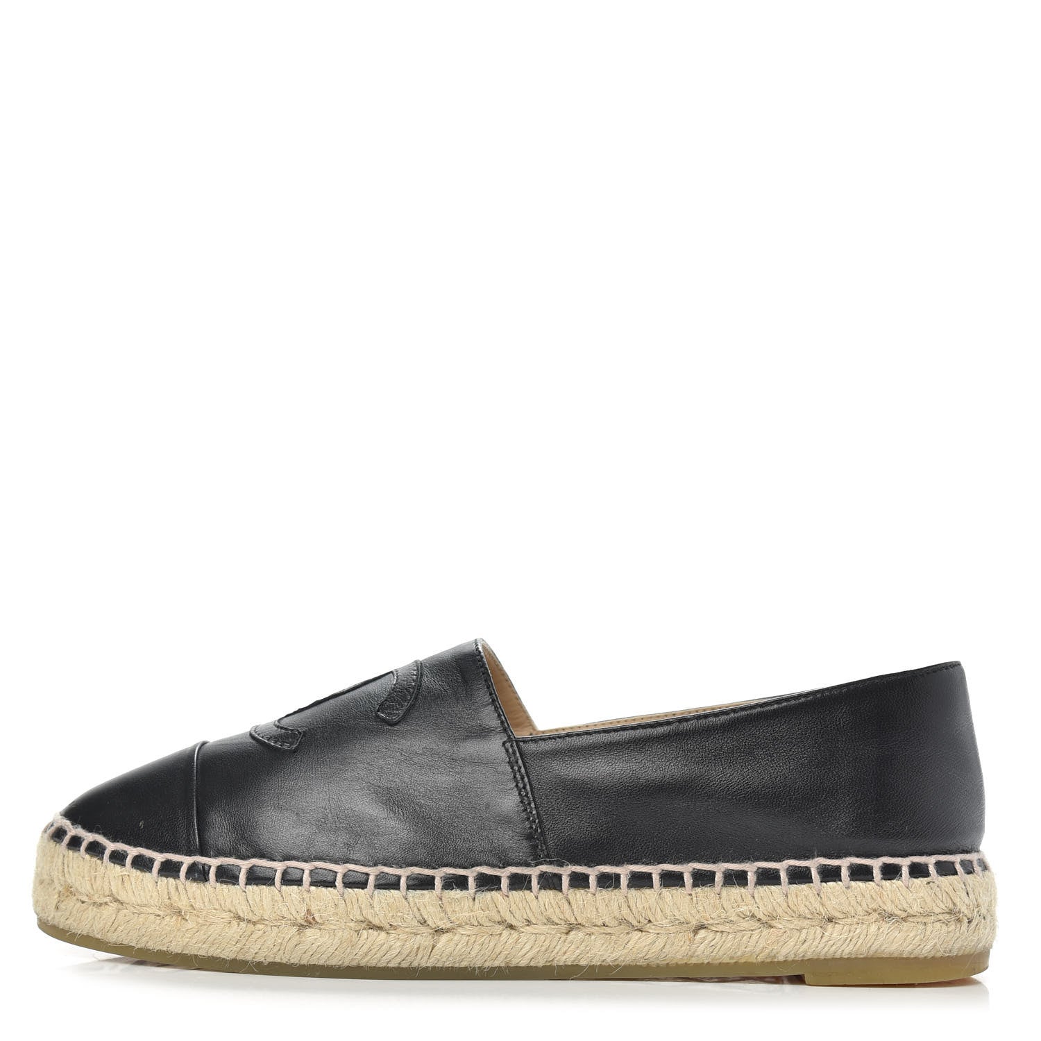 Chanel Lambskin CC Espadrilles 37 Black 1 of 9