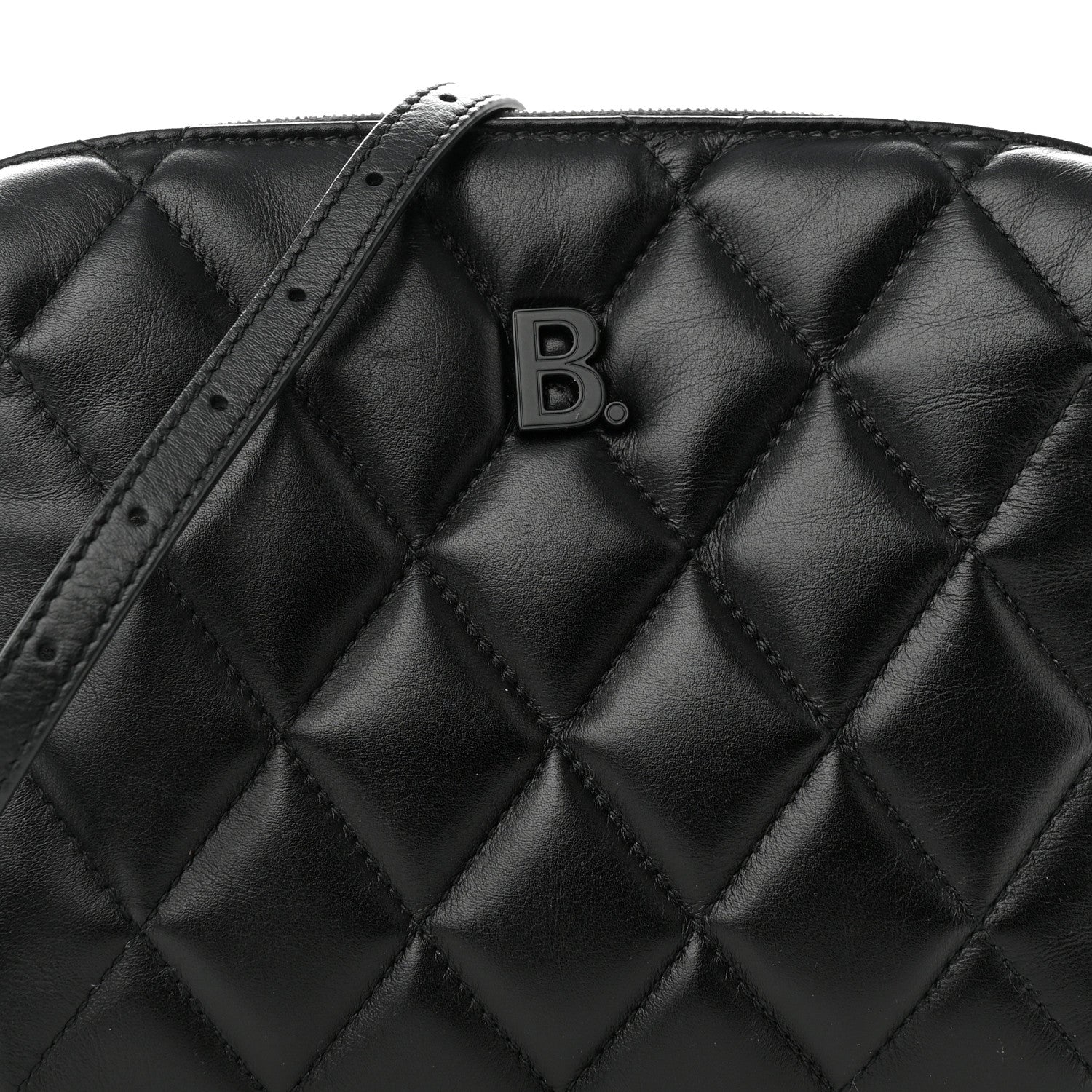 Balenciaga Nappa Calfskin Quilted Touch B Camera Shoulder Bag Black 8 of 10