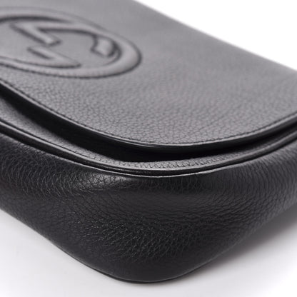 Gucci Pebbled Calfskin Medium Soho Flap Crossbody Black 7 of 10
