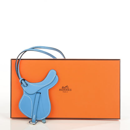 Hermes Swift Paddock Selle Horse Saddle Bag Charm Bleu Paradis 3 of 4