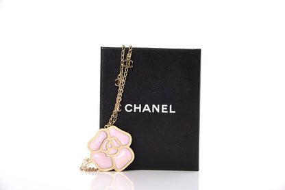 Chanel Enamel CC Camellia Necklace Pink Gold 5 of 5