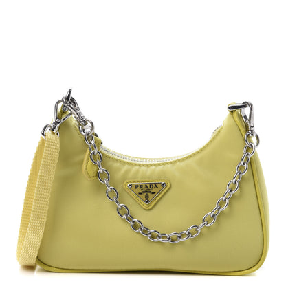 Prada Tessuto Nylon Saffiano Mini Re-Edition 2000 Shoulder Bag Ananas 1 of 9