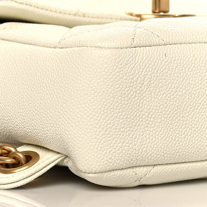 Chanel Shiny Caviar Quilted Chain Melody Backpack White 9 of 10