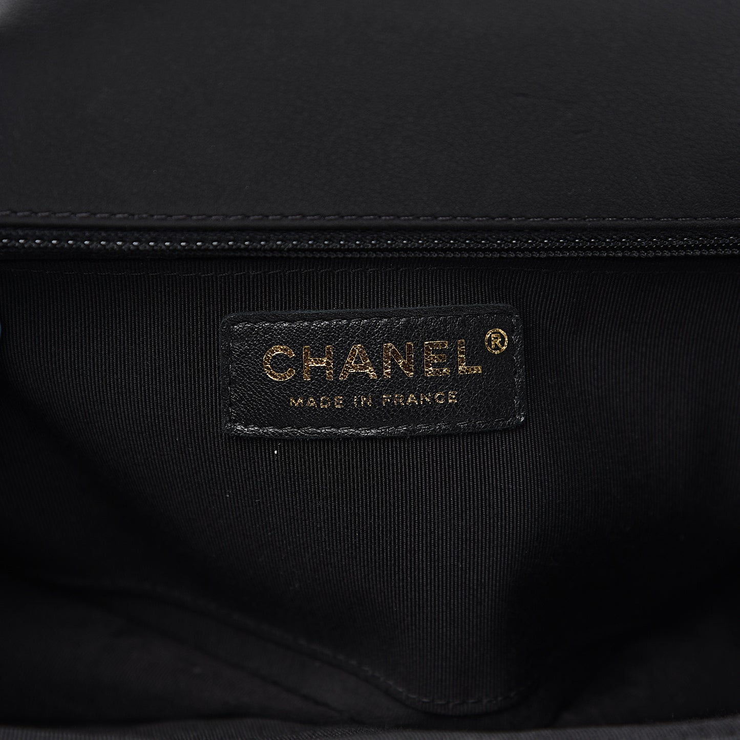 Calfskin Chevron Quilted Statement Flap Black