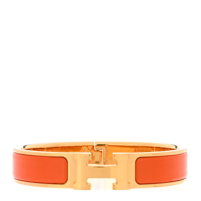 Hermes Enamel Narrow Clic Clac H Bracelet PM Orange 1 of 4