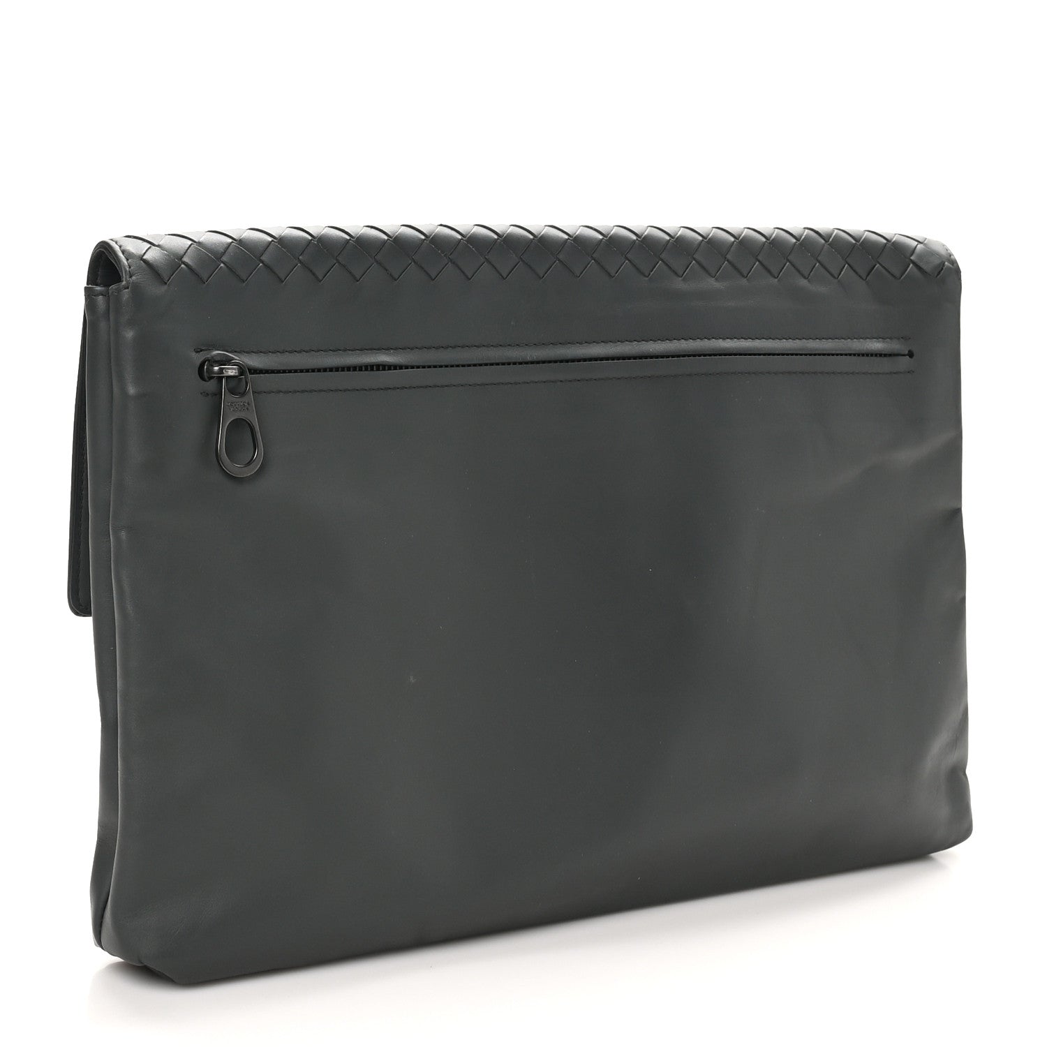 Bottega Veneta Nappa Intrecciato Flap Clutch Grey 3 of 8