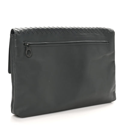 Bottega Veneta Nappa Intrecciato Flap Clutch Grey 3 of 8
