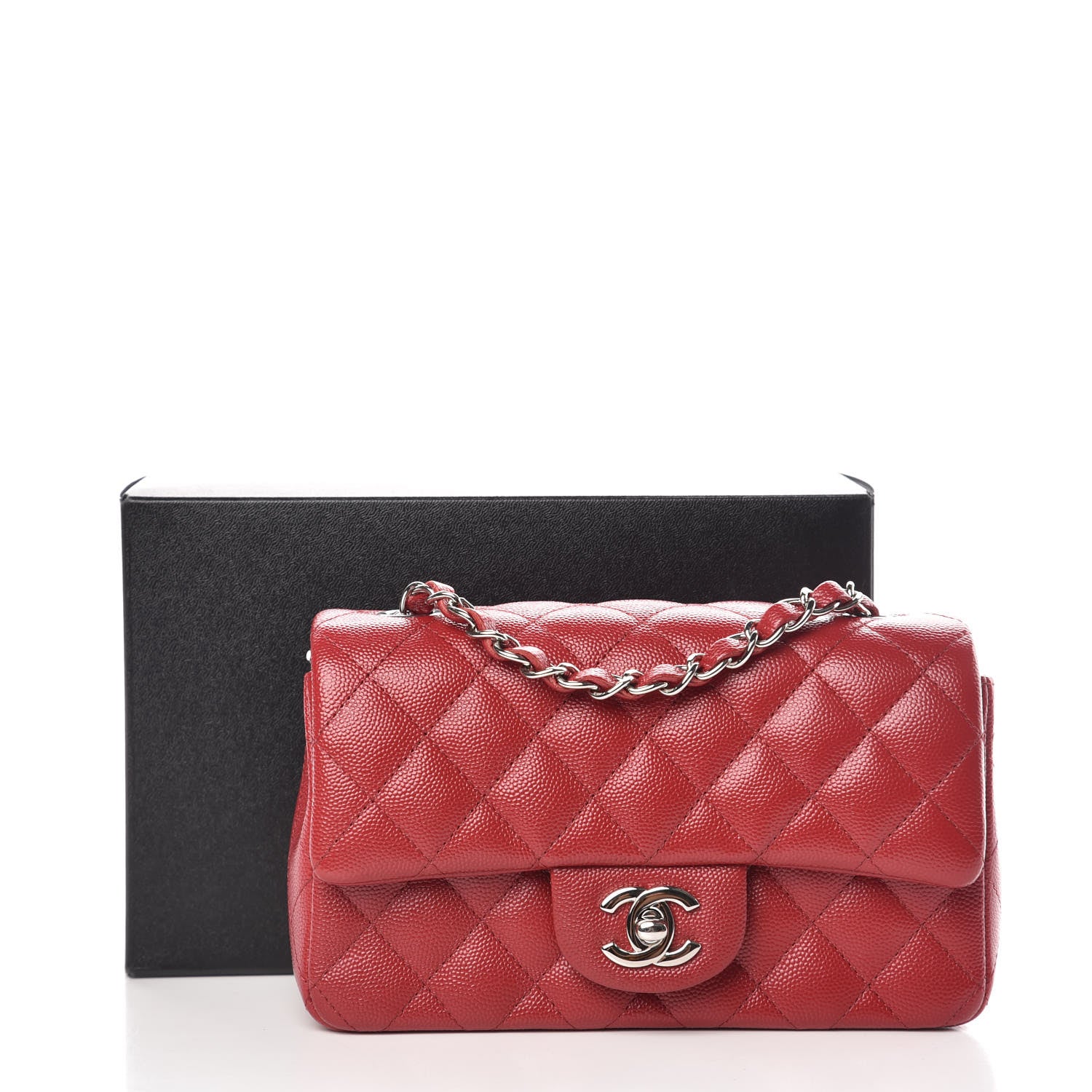 Chanel Caviar Quilted Mini Rectangular Flap Red 10 of 10