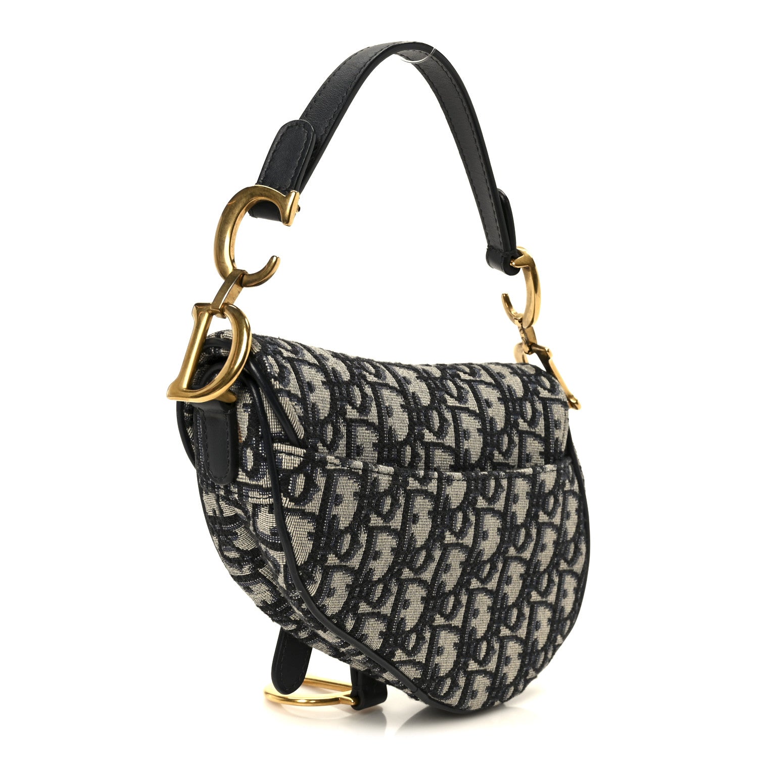 Christian Dior Oblique Mini Saddle Bag Blue 3 of 10