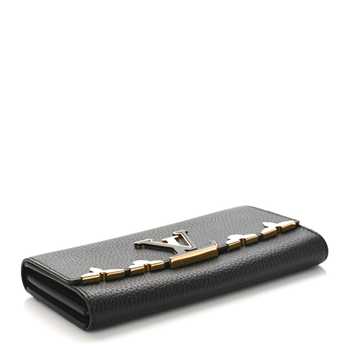 Taurillon Embellished Capucines Long Wallet Black