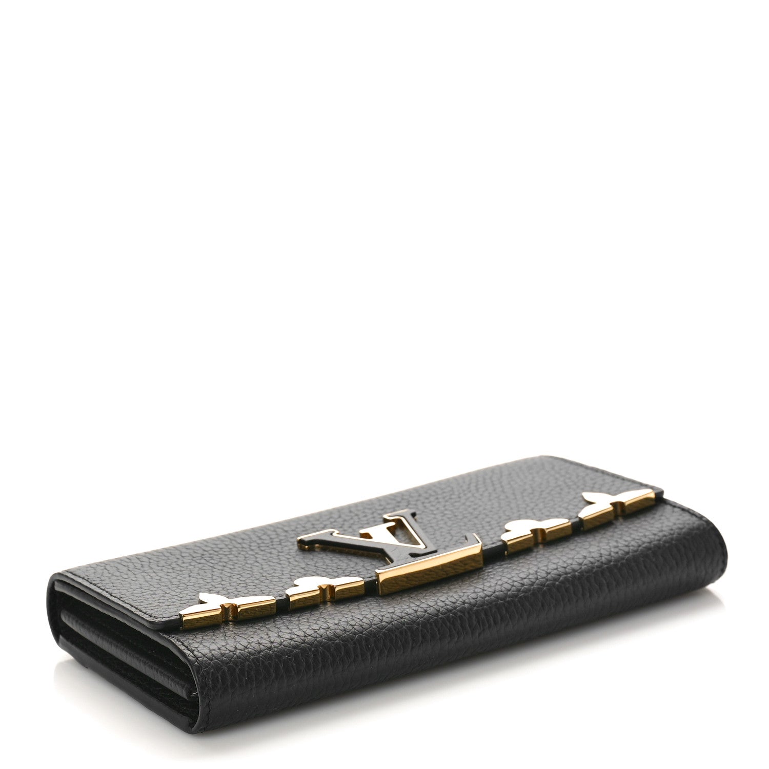 Louis Vuitton Taurillon Embellished Capucines Long Wallet Black 3 of 7