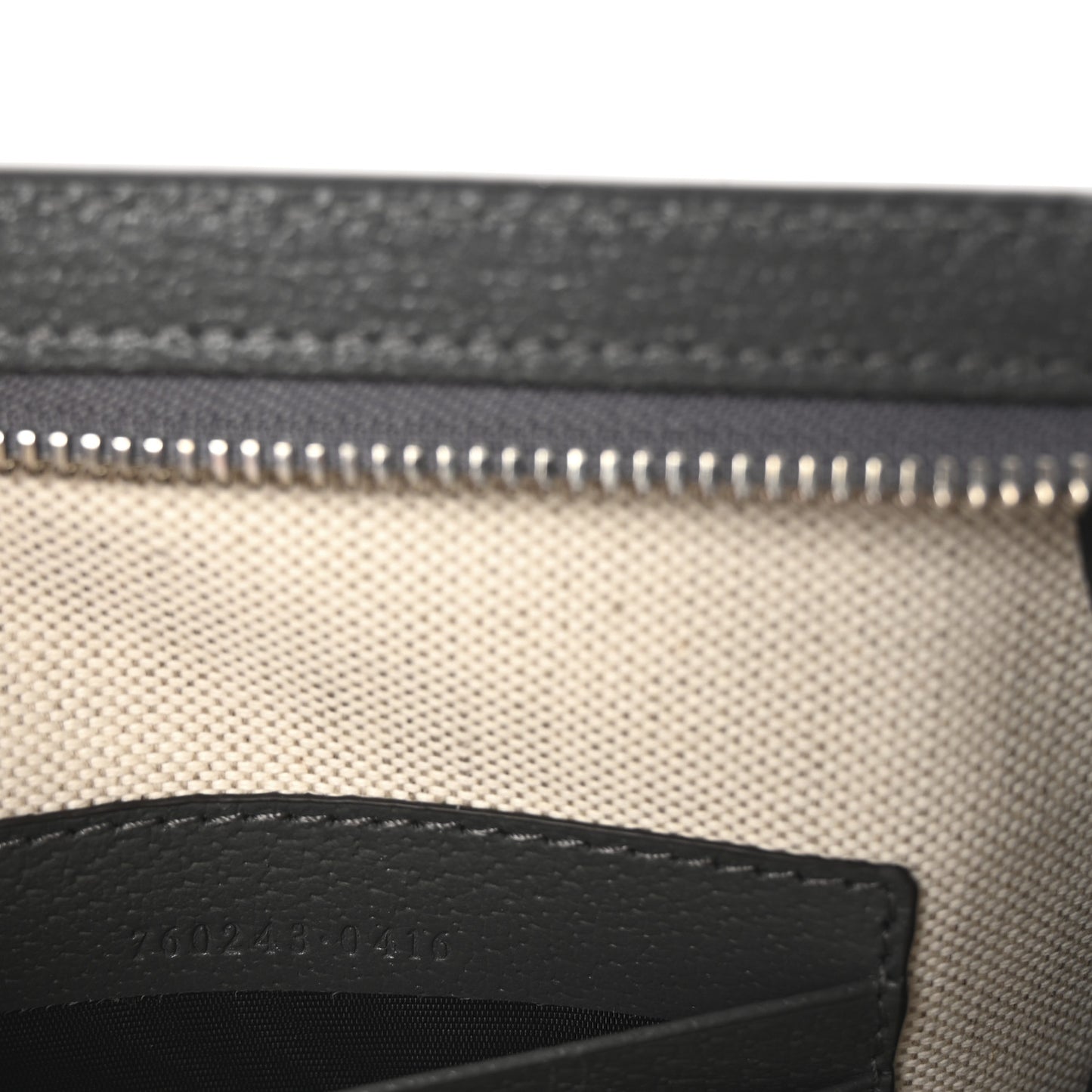 GG Supreme Monogram Textured Dollar Calfskin Ophidia Wristlet Pouch Grey Black Graphite Grey