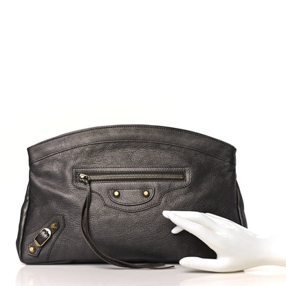 Balenciaga Chevre Classic Gold Hardware Premier Clutch Bronze 2 of 9
