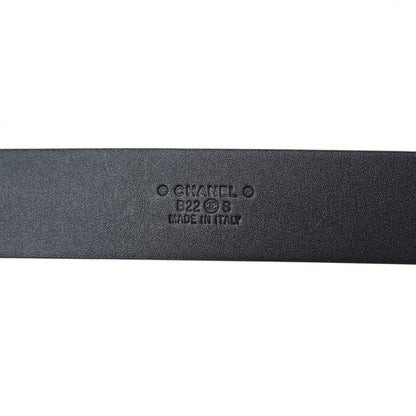 Chanel Calfskin Lambskin CC Chain Belt 95 38 Black Gold 3 of 8