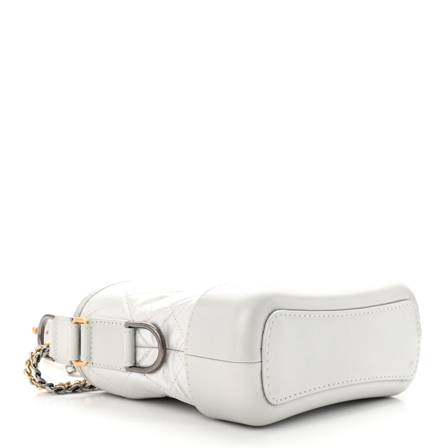 Chanel Metallic Aged Calfskin Quilted Small Gabrielle Hobo Silver 4 of 12