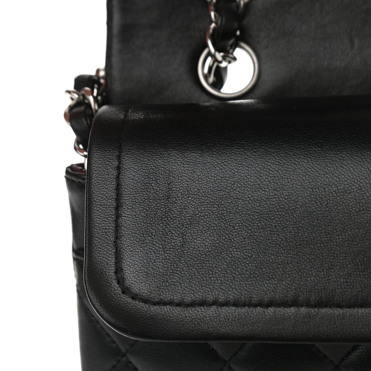 Chanel Lambskin Quilted Medium Double Flap Black 10 of 11
