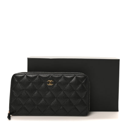 Chanel Caviar Quilted Large Gusset Zip Around Wallet Black 8 of 8