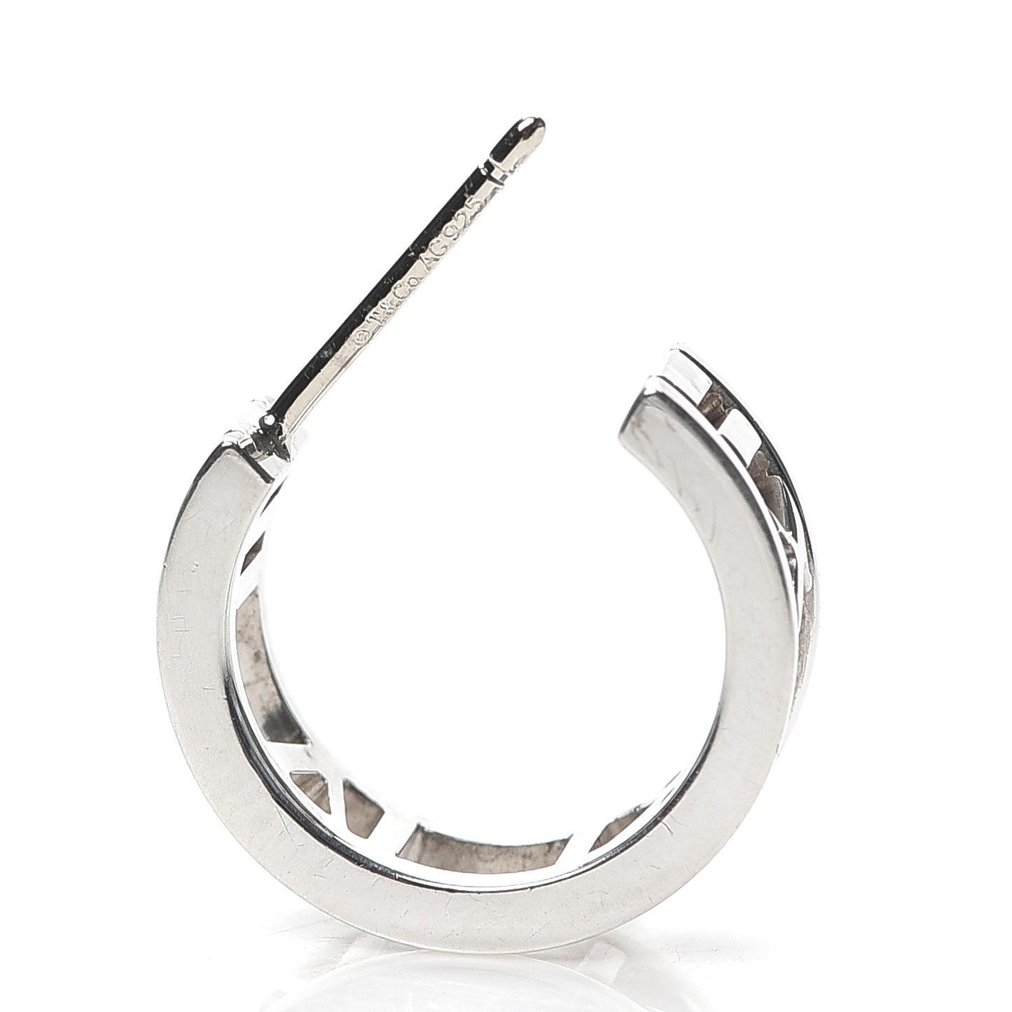 Sterling Silver Small Atlas Open Hoop Earrings