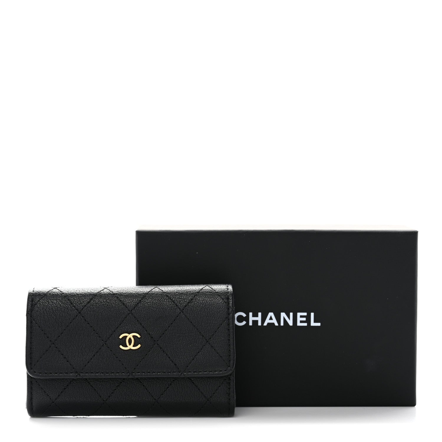 Chanel Goatskin Quilted Flap Card Holder Black 9 of 9