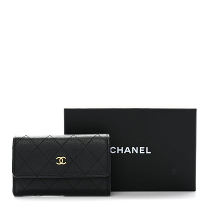 Chanel Goatskin Quilted Flap Card Holder Black 9 of 9