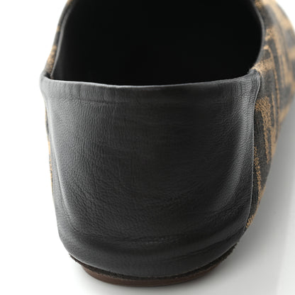 Fendi Fabric Jacquard Nappa FF Slippers 36 Tobacco Moro Black 9 of 10