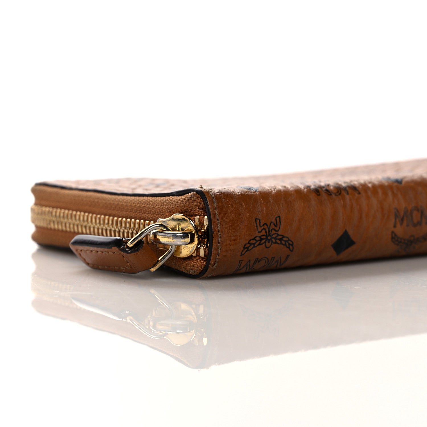 MCM Visetos Large Zip Around Wallet Cognac 8 of 14