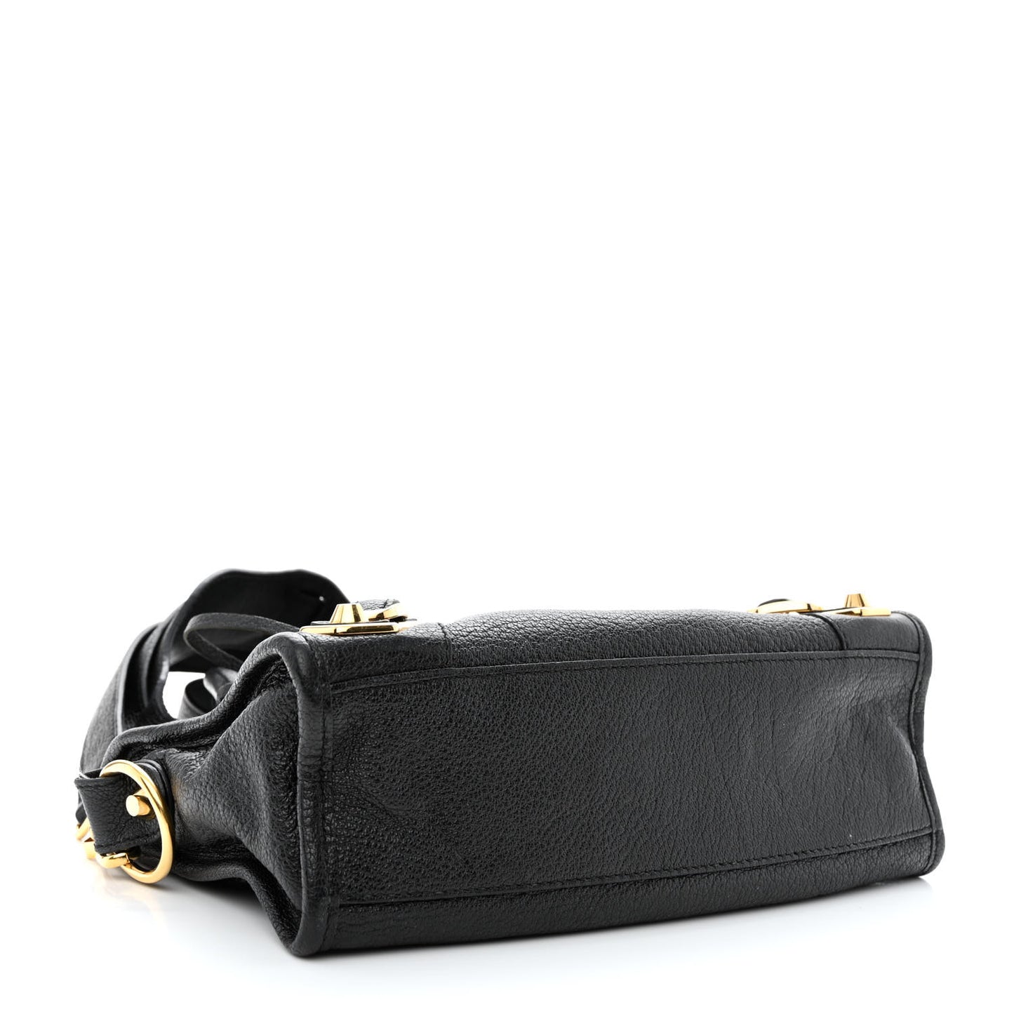 Chevre Gold Metallic Edge Hardware Mini City Black