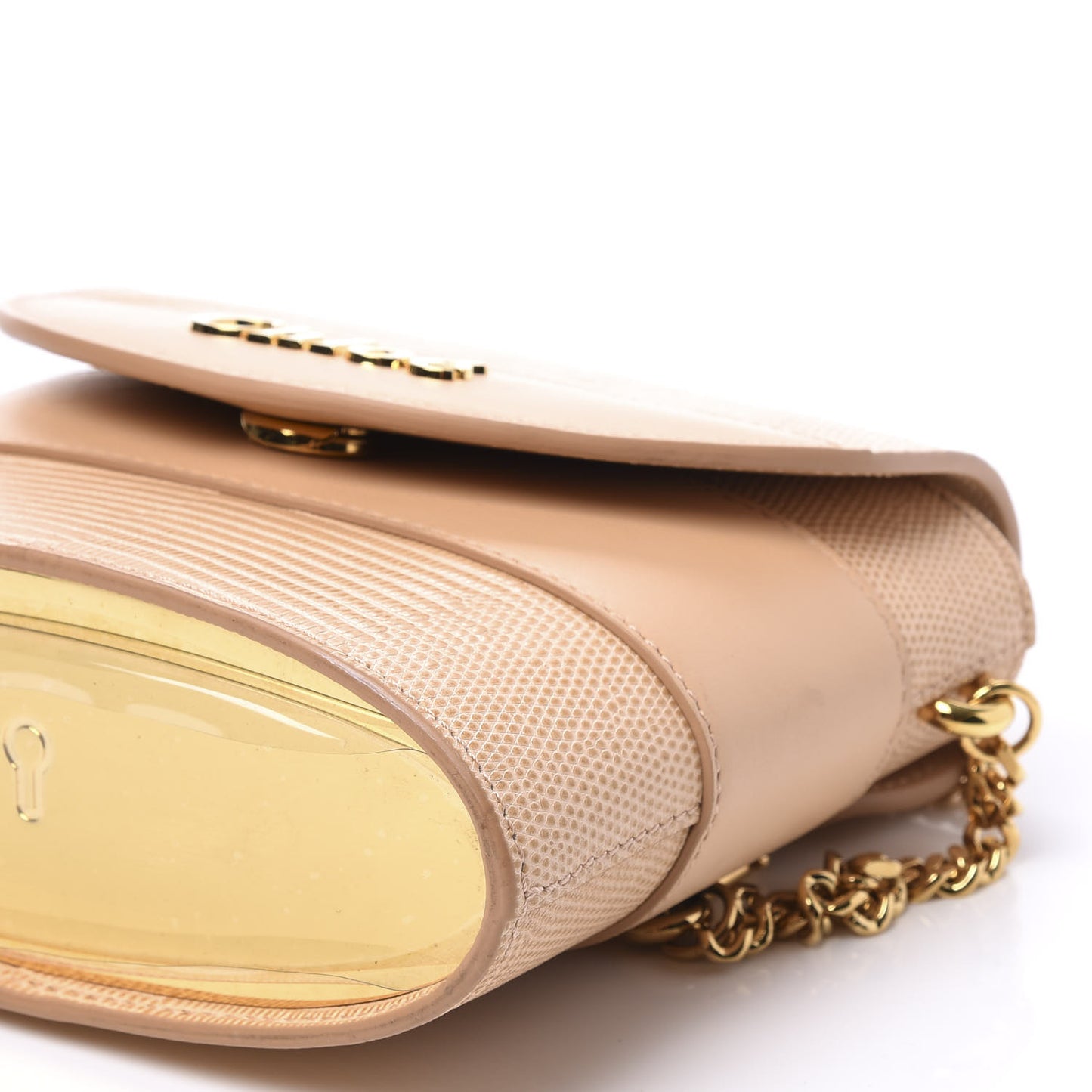 Calfskin Lizard Embossed Small Aby Lock Delicate Pink