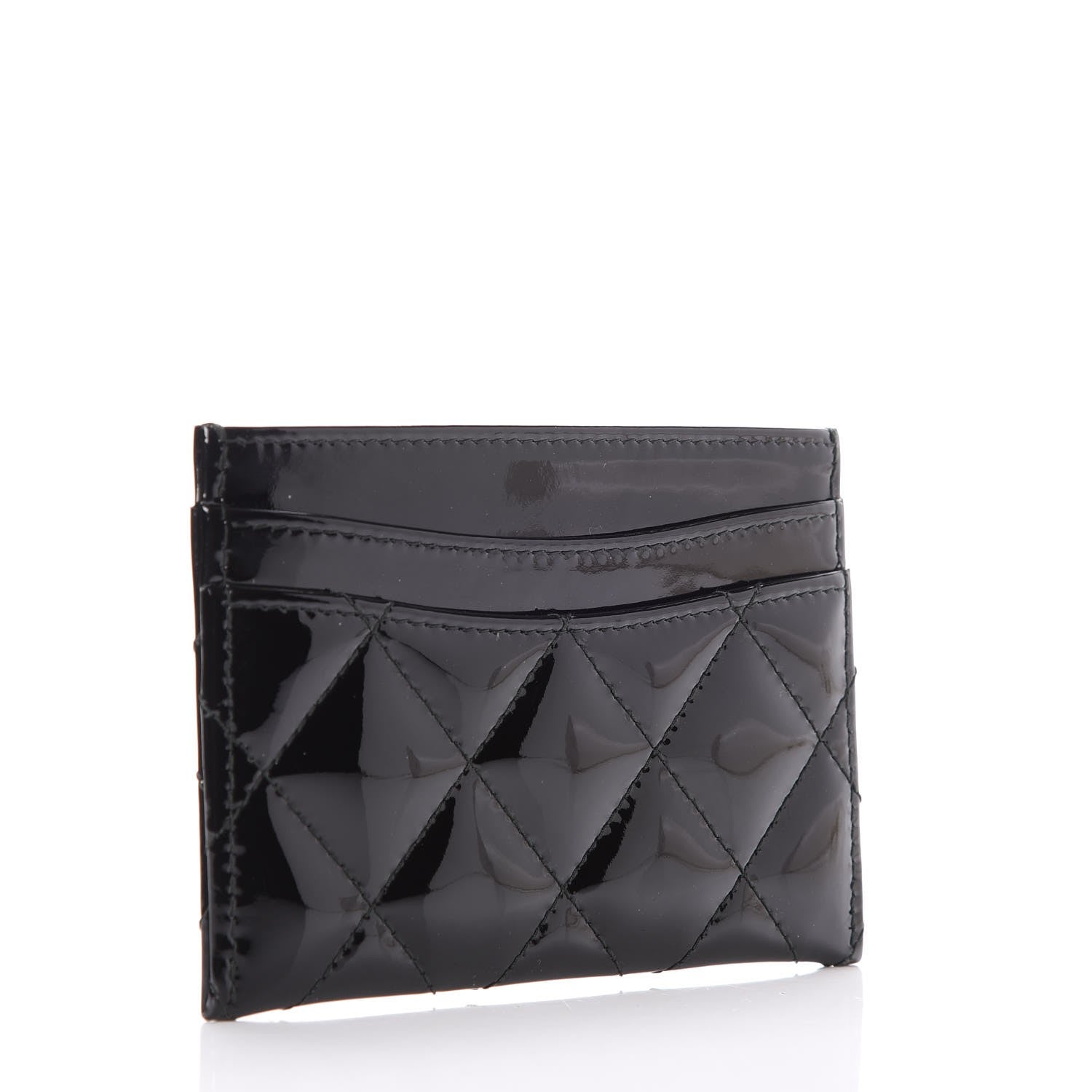Chanel Patent Calfskin Quilted Card Holder Black 3 of 9