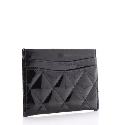 Chanel Patent Calfskin Quilted Card Holder Black 3 of 9