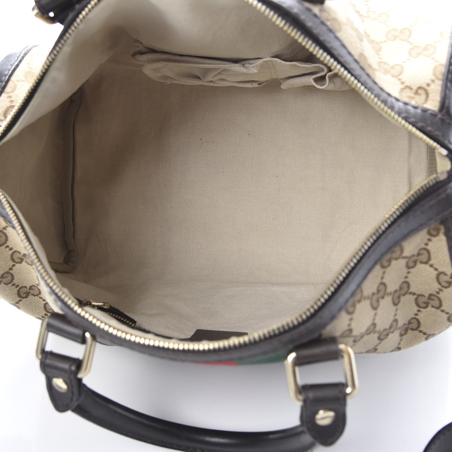 Gucci Monogram Vintage Web Medium Boston Dark Brown 5 of 15