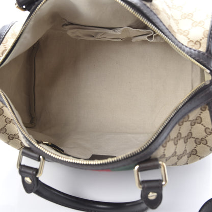 Gucci Monogram Vintage Web Medium Boston Dark Brown 5 of 15