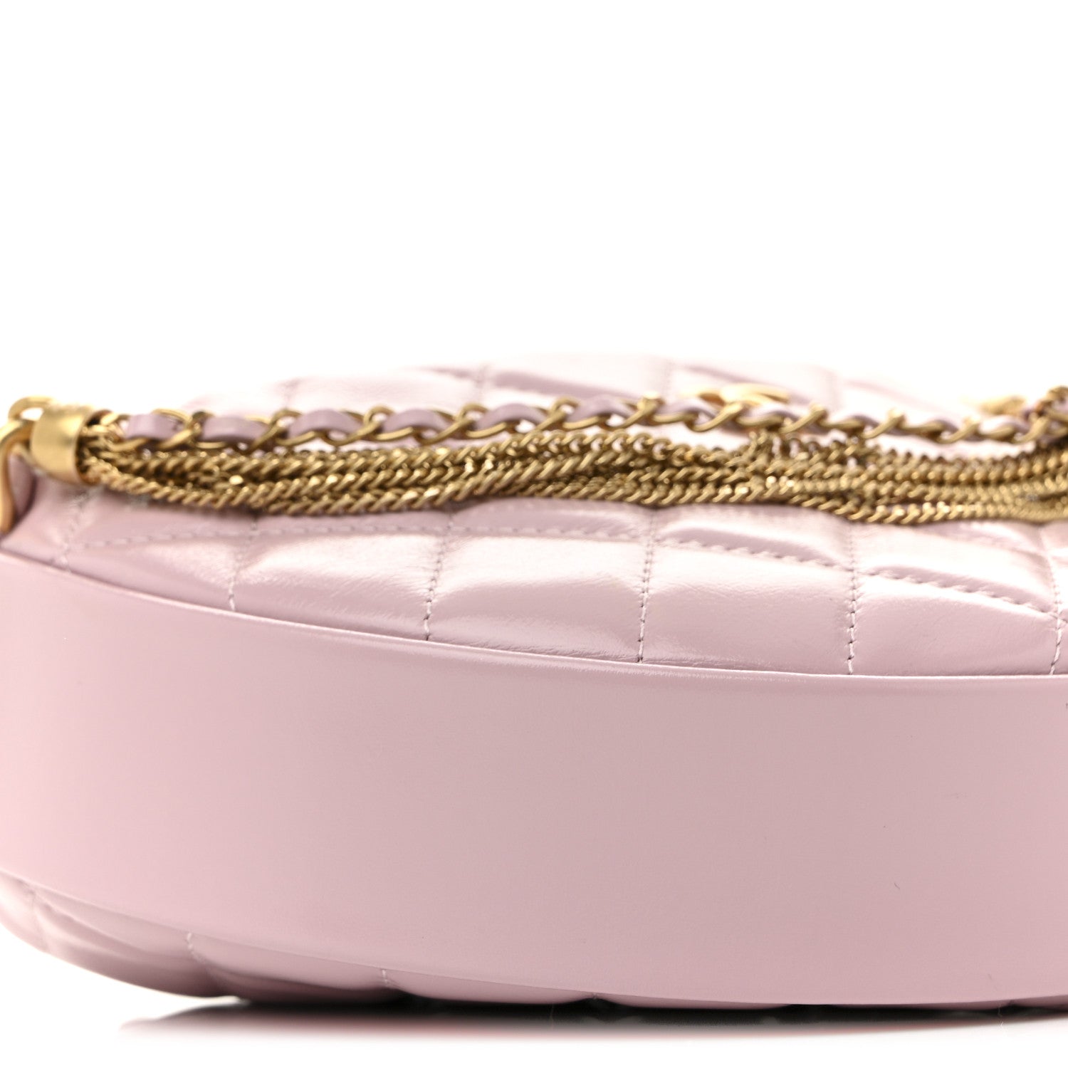 Chanel Shiny Crumpled Calfskin Quilted Precious Tie Hobo Pink 9 of 11