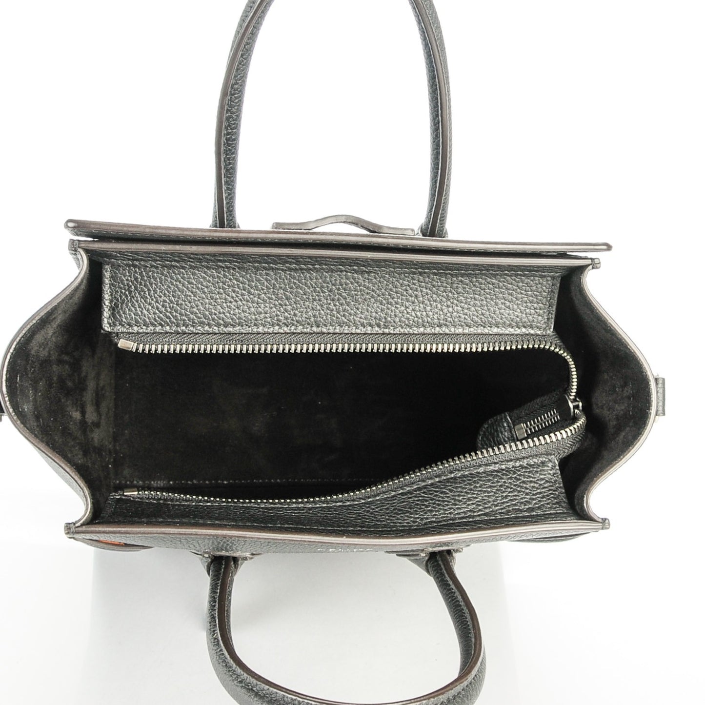 Drummed Calfskin Nano Luggage Black
