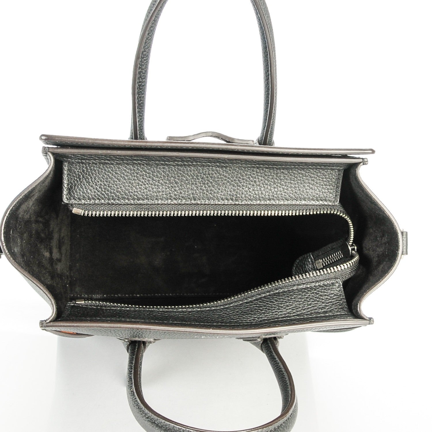 Celine Drummed Calfskin Nano Luggage Black 5 of 7
