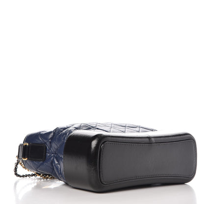 Chanel Aged Calfskin Quilted Medium Gabrielle Hobo Navy Black 6 of 10