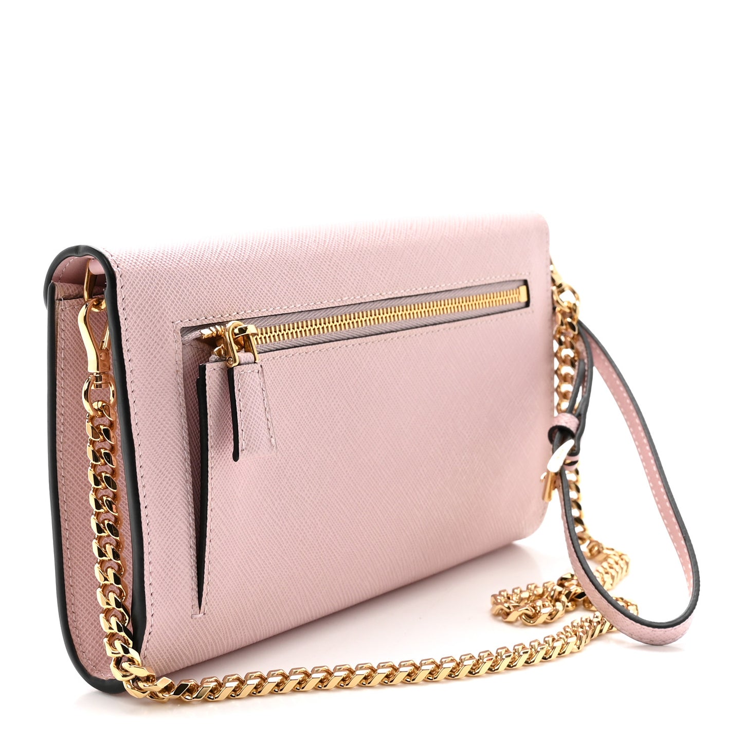 Saffiano Metal Envelope Clutch Pink