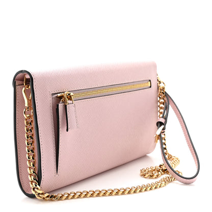 Prada Saffiano Metal Envelope Clutch Pink 3 of 10